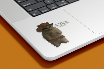 Cowboy Cat Sticker on Laptop